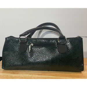 Primeware Womens Wine Bottle Carrier Bag And Opener Black Lizard Embossed Zip